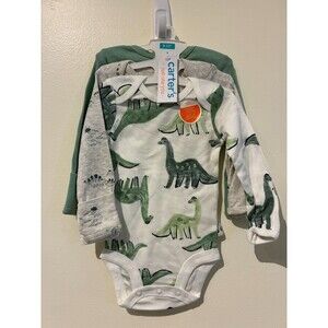 NWT‎ Carter's Just One You 3-Pack Long-Sleeve Dinosaur Bodysuits - 3M